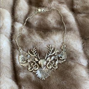 Unique Gold Stag Statement Necklace
